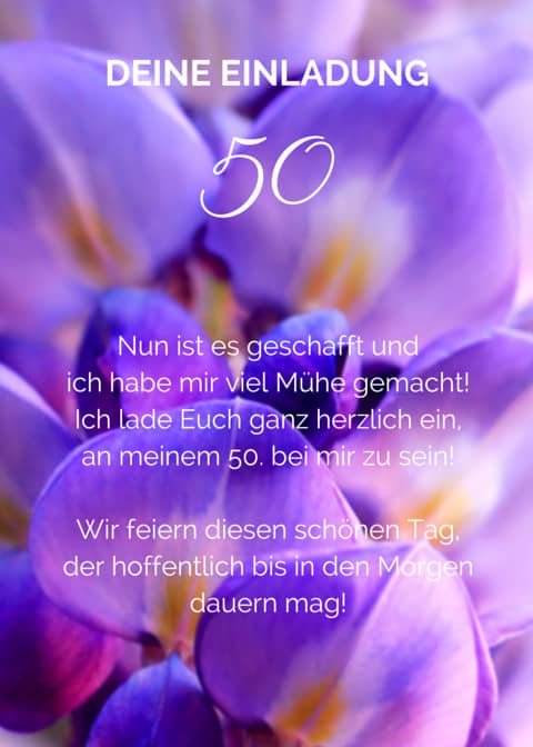 Einladungsspruche Zum 50 Geburtstag Einer Frau Einladungskartenbday De