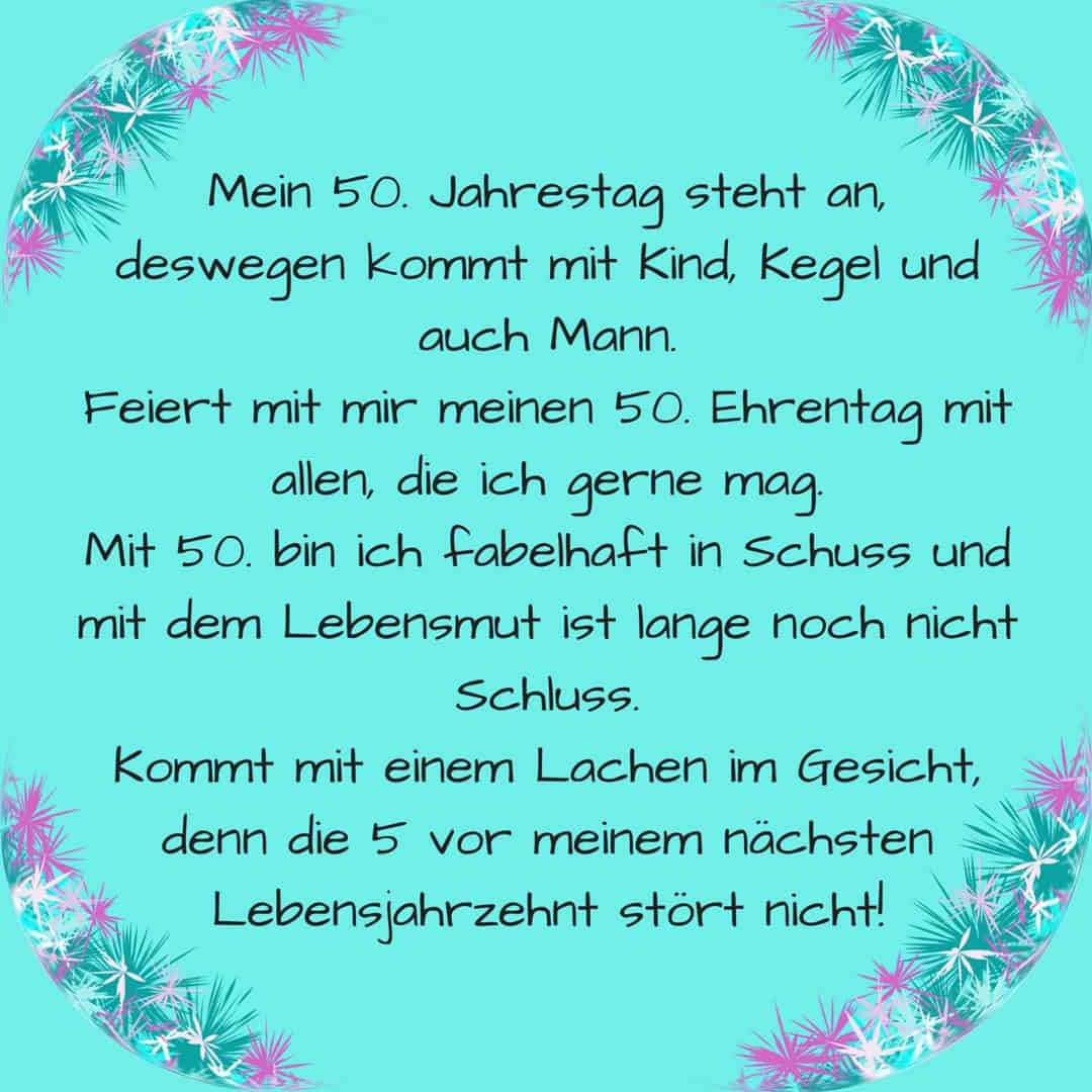 Einladungsspruche Zum 50 Geburtstag Einer Frau Einladungskartenbday De