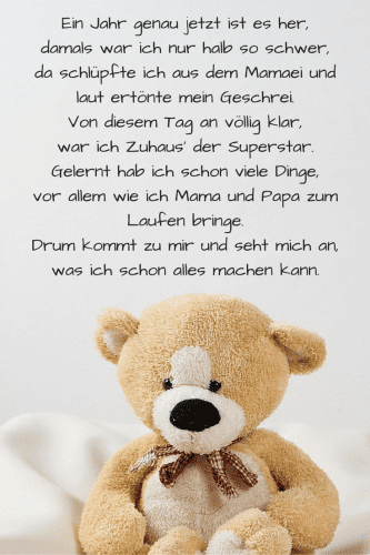 Einladung zum 1. Geburtstag Sprüche: Ein Jahr her ...