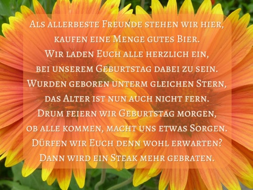 Für Ihren Doppelgeburtstag einen tollen Einladungstext finden