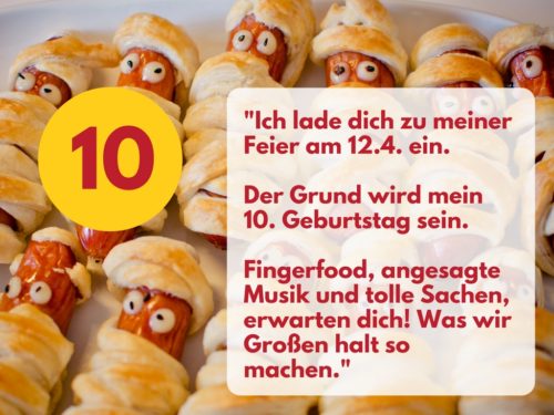 Sprüche für Einladungskarte zum 10. Geburtstag