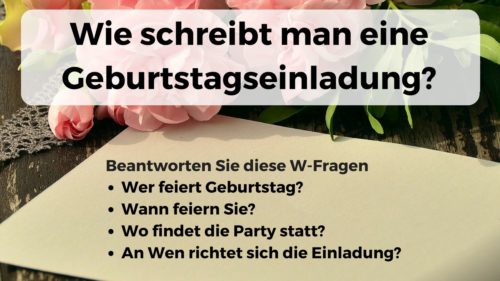 Geburtstagseinladung schreiben und W-Fragen beantworten